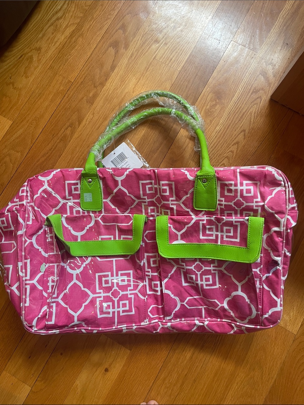Buckhead Betties Pink Lattice Weekender with Waterproof outer (ol3)